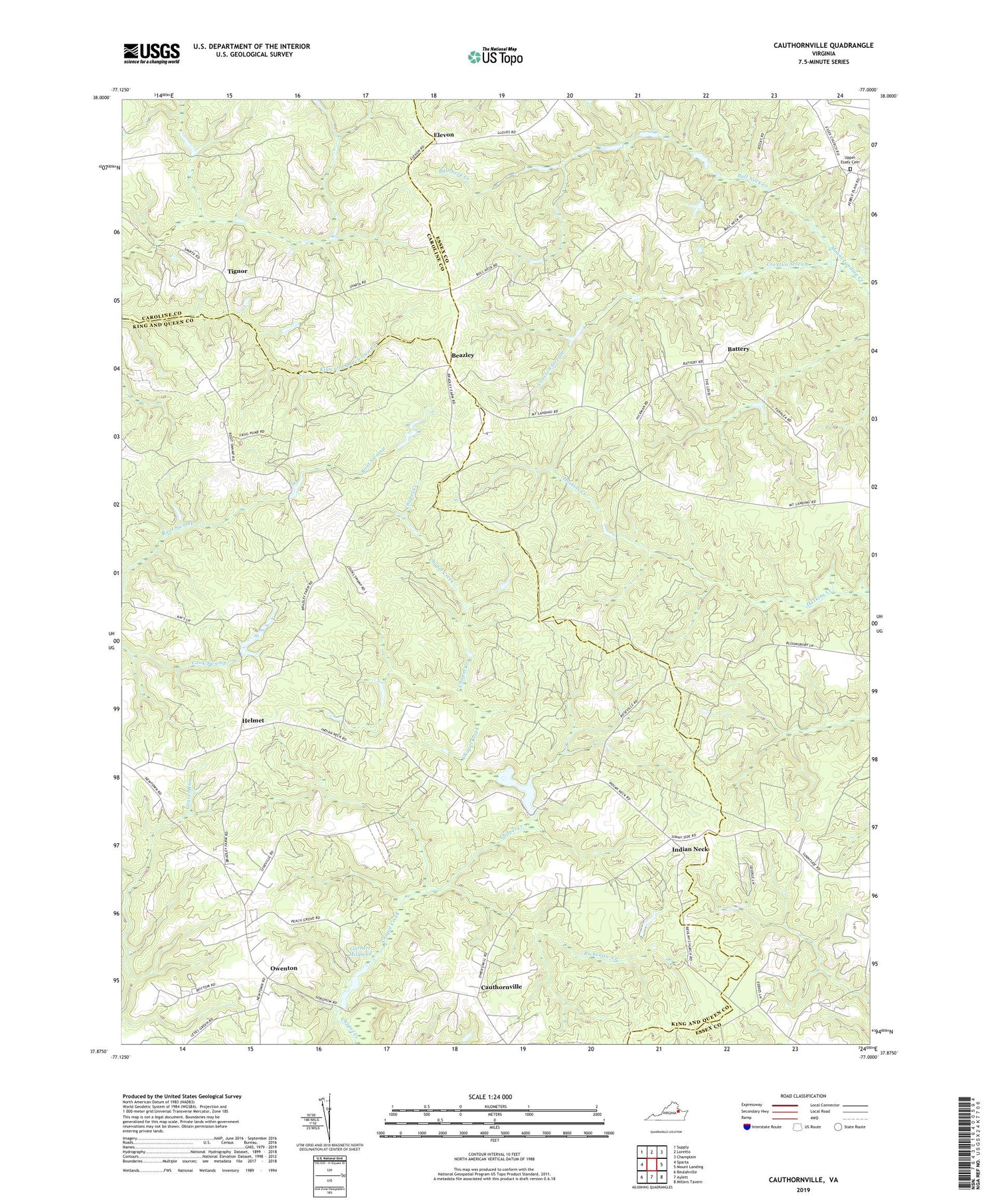 Cauthornville Virginia US Topo Map Image