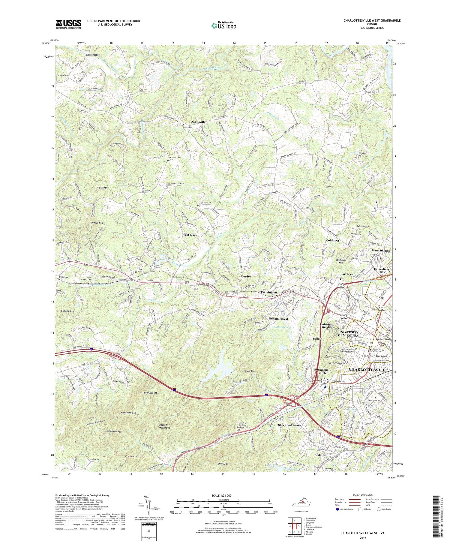 Charlottesville West Virginia US Topo Map Image