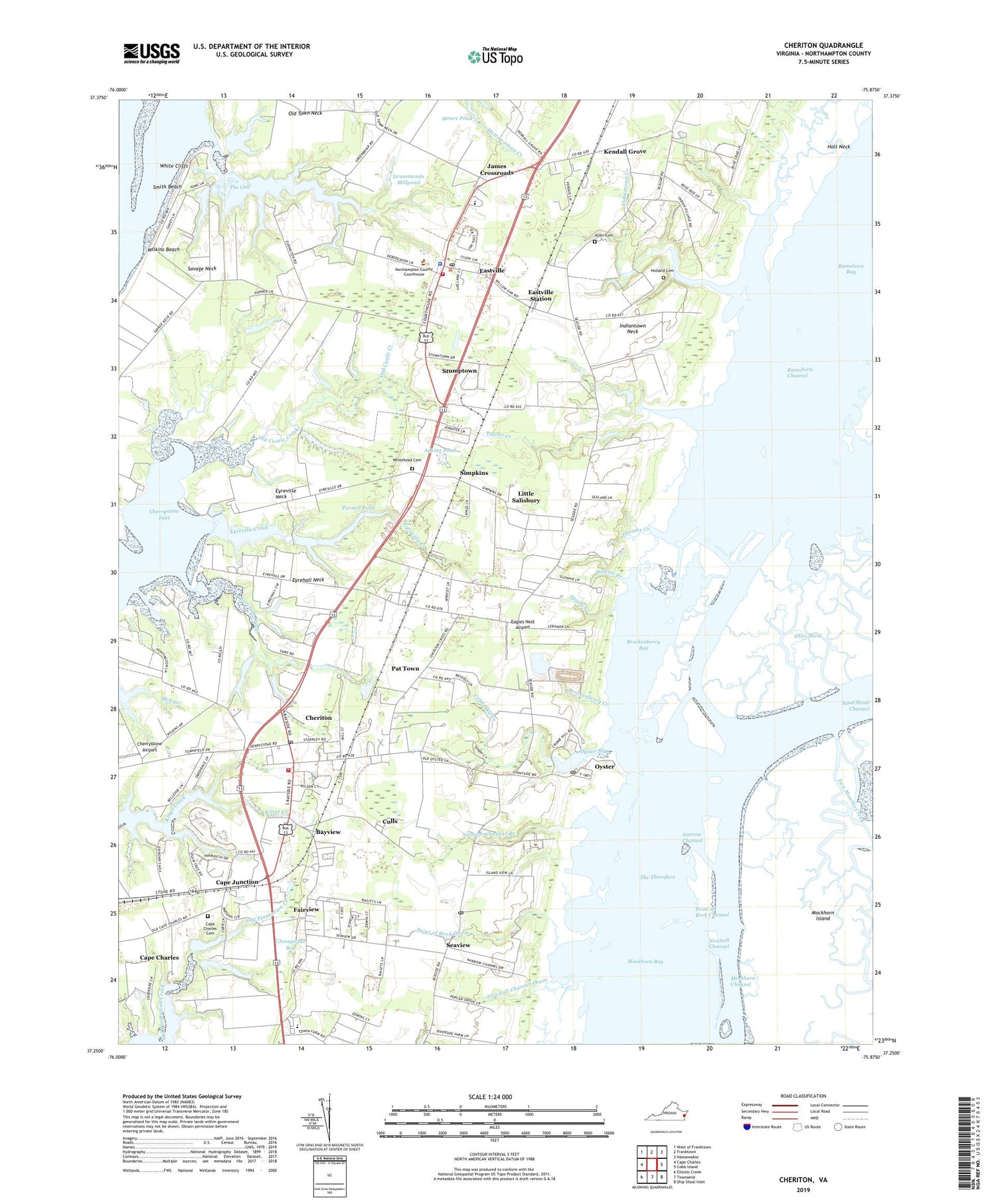 Cheriton Virginia US Topo Map Image
