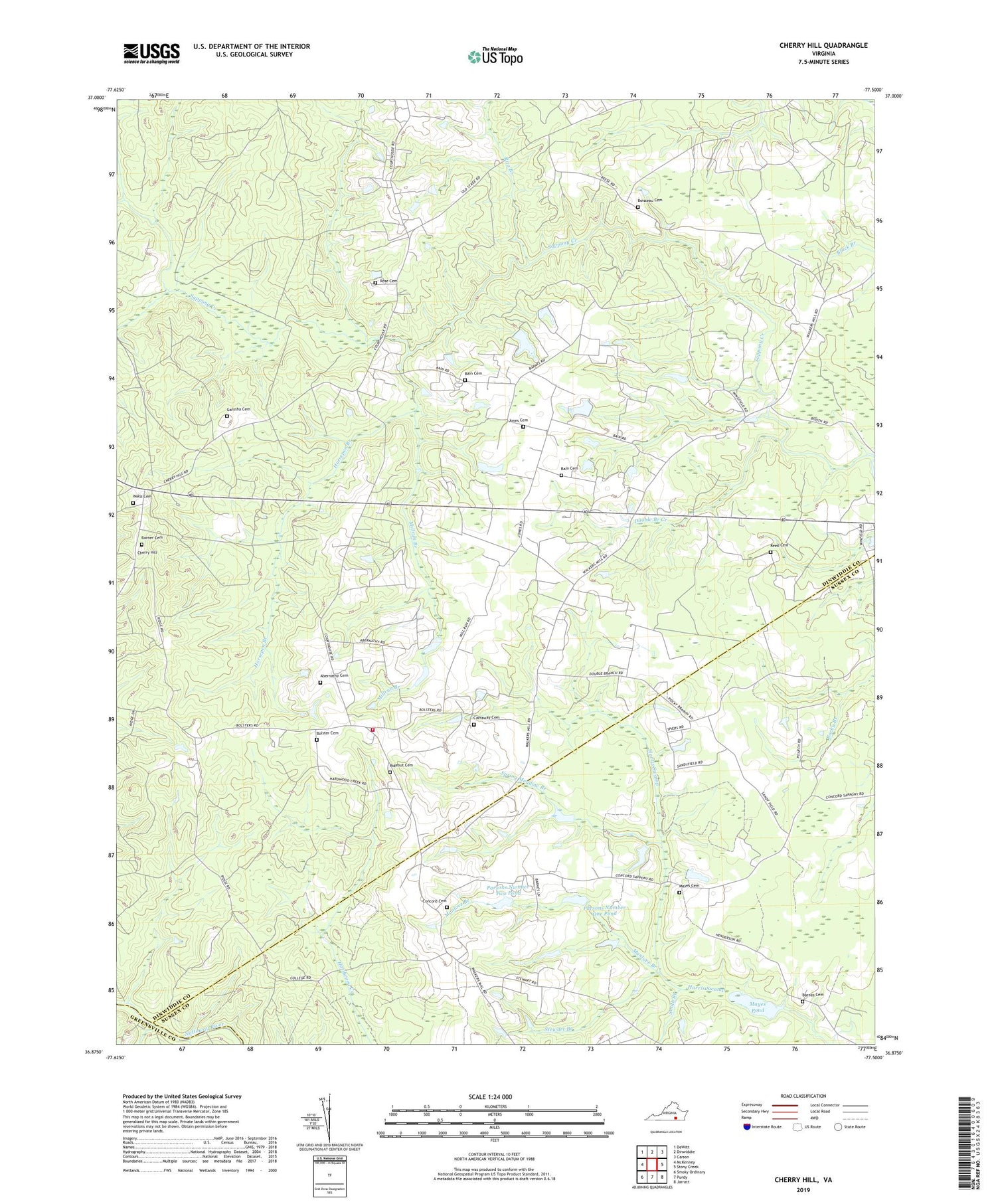 Cherry Hill Virginia US Topo Map Image