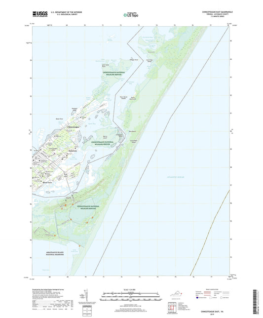 Chincoteague East Virginia US Topo Map Image