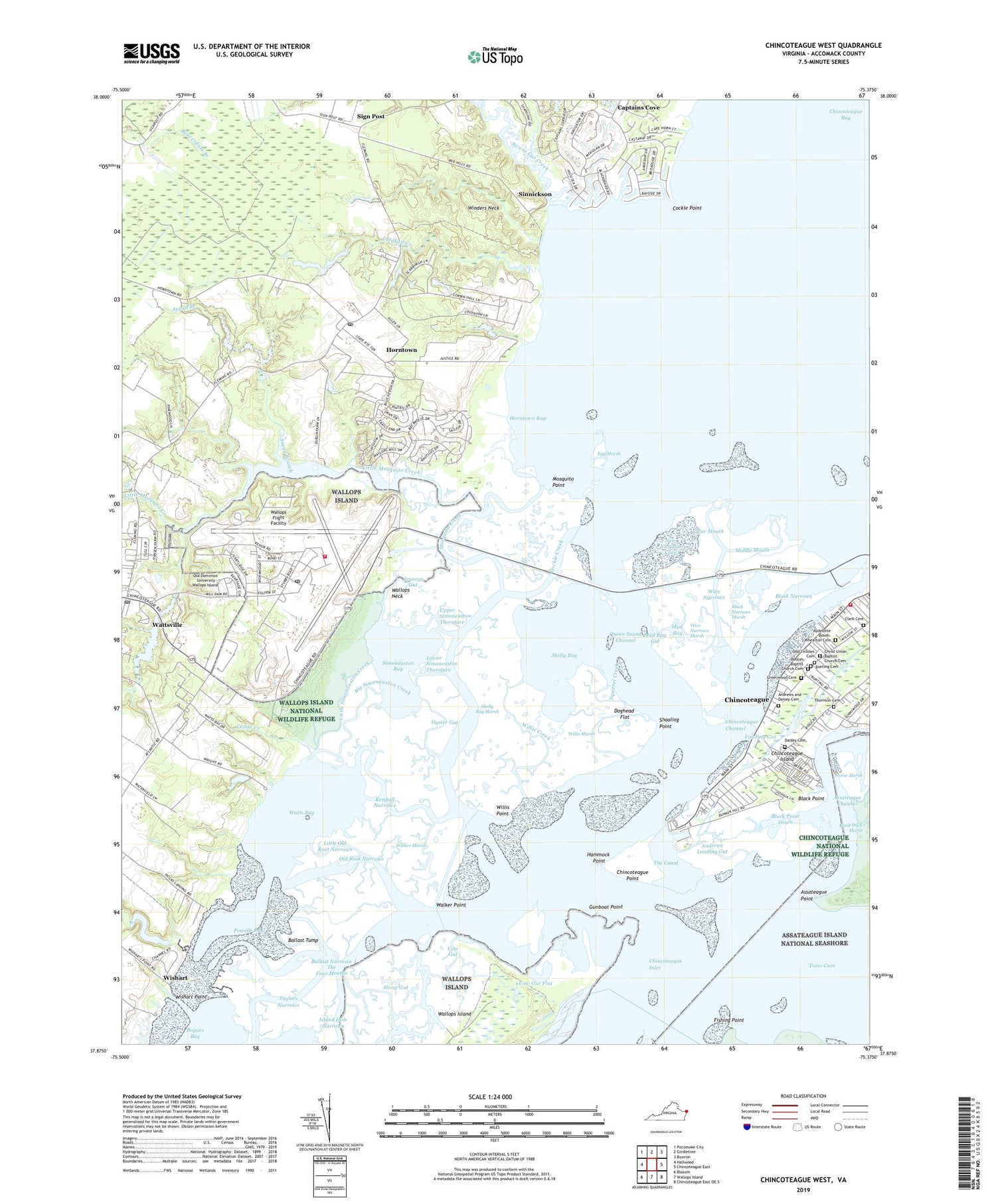 Chincoteague West Virginia US Topo Map Image