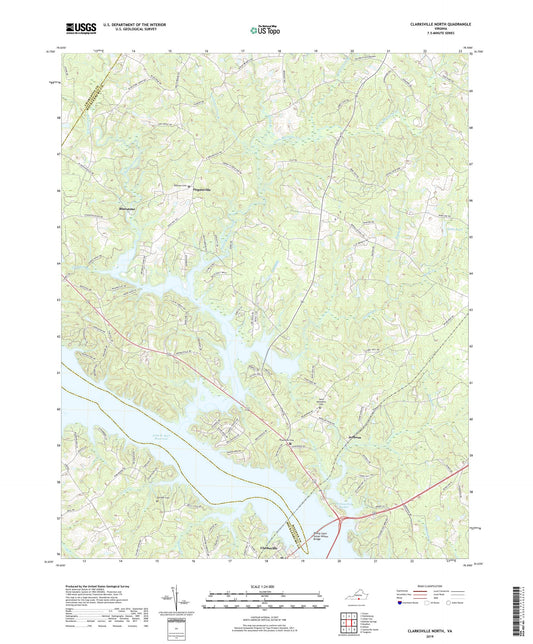 Clarksville North Virginia US Topo Map Image