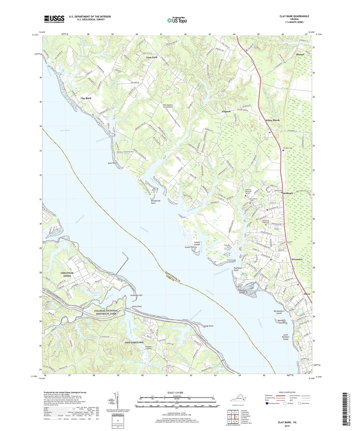 Clay Bank Virginia US Topo Map Image