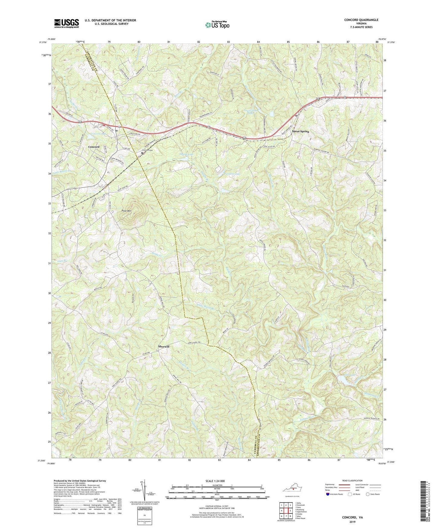 Concord Virginia US Topo Map Image