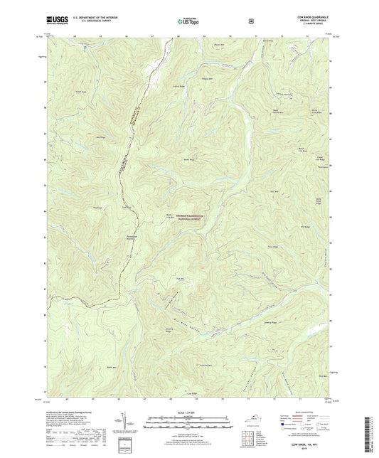 Cow Knob Virginia US Topo Map Image