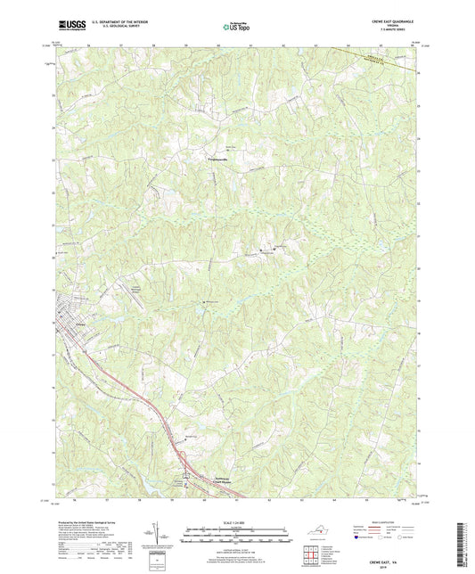 Crewe East Virginia US Topo Map Image