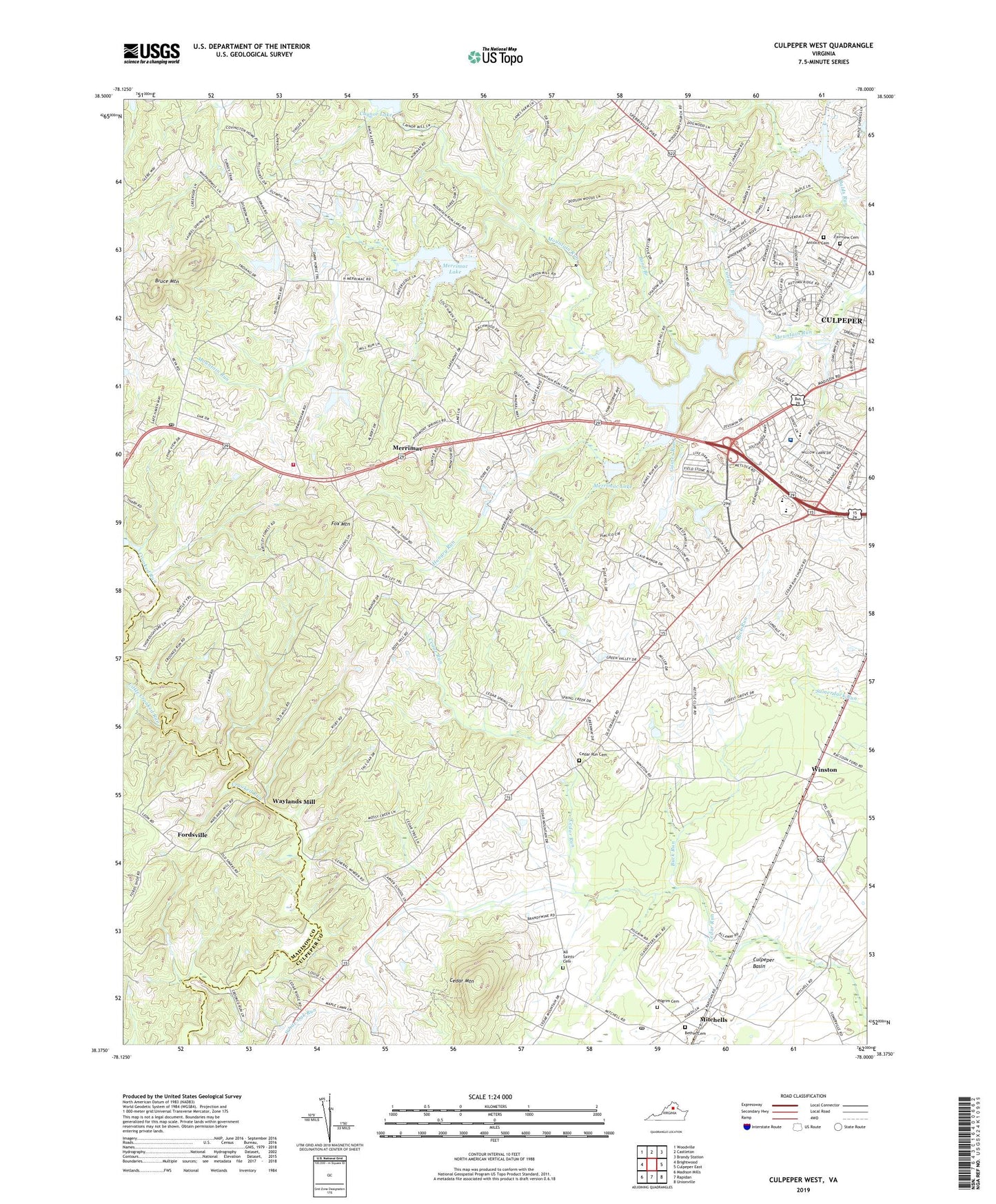 Culpeper West Virginia US Topo Map Image