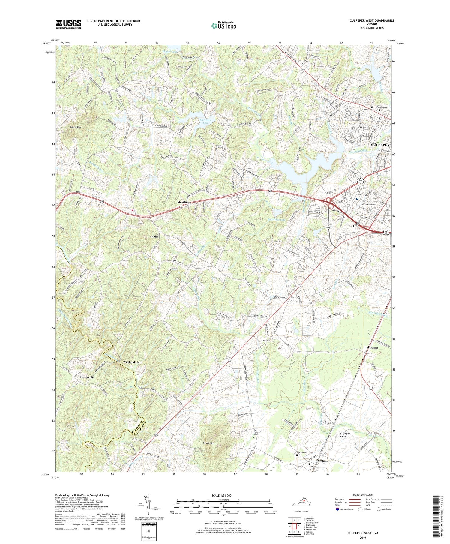 Culpeper West Virginia US Topo Map Image