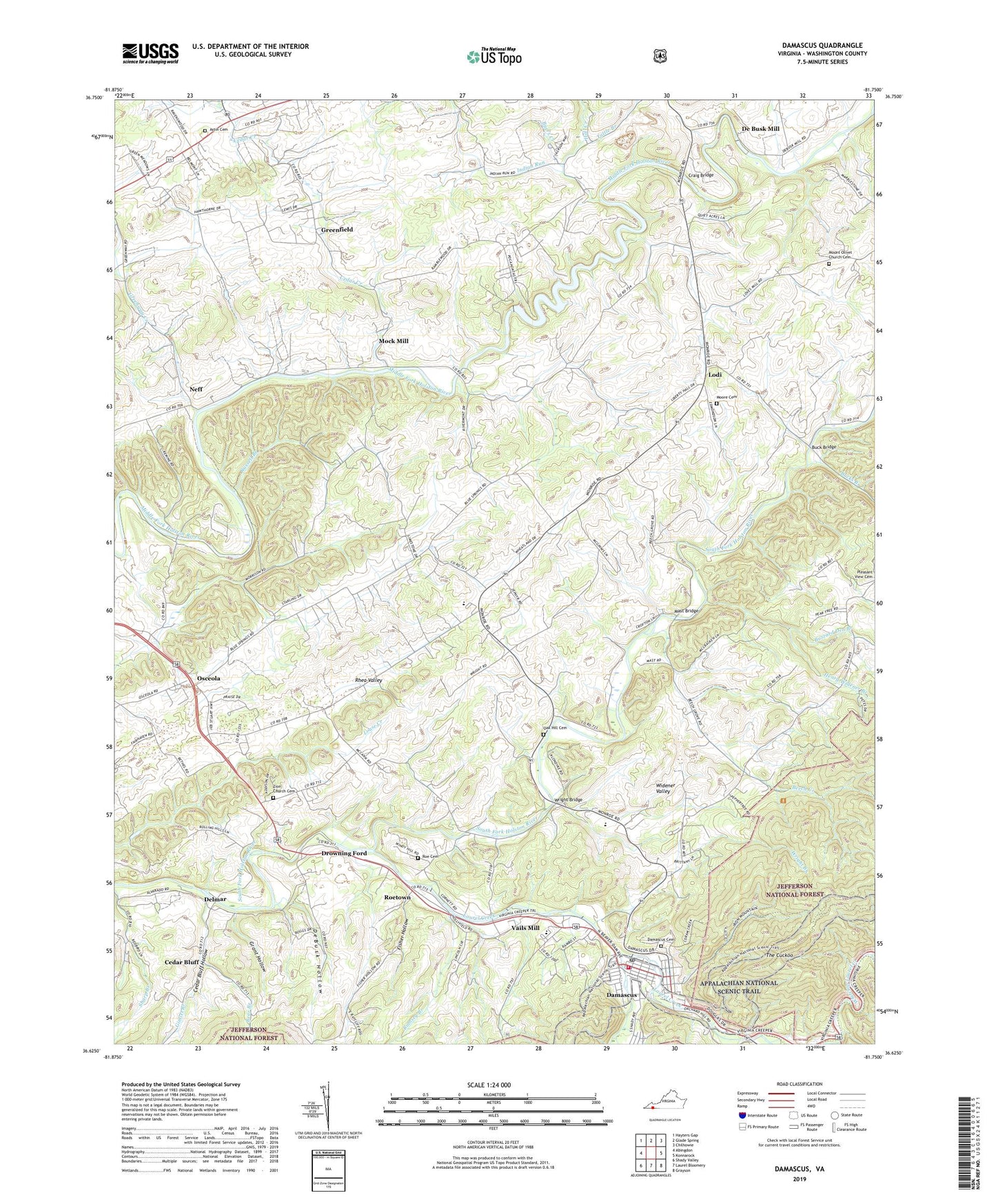 Damascus Virginia US Topo Map Image