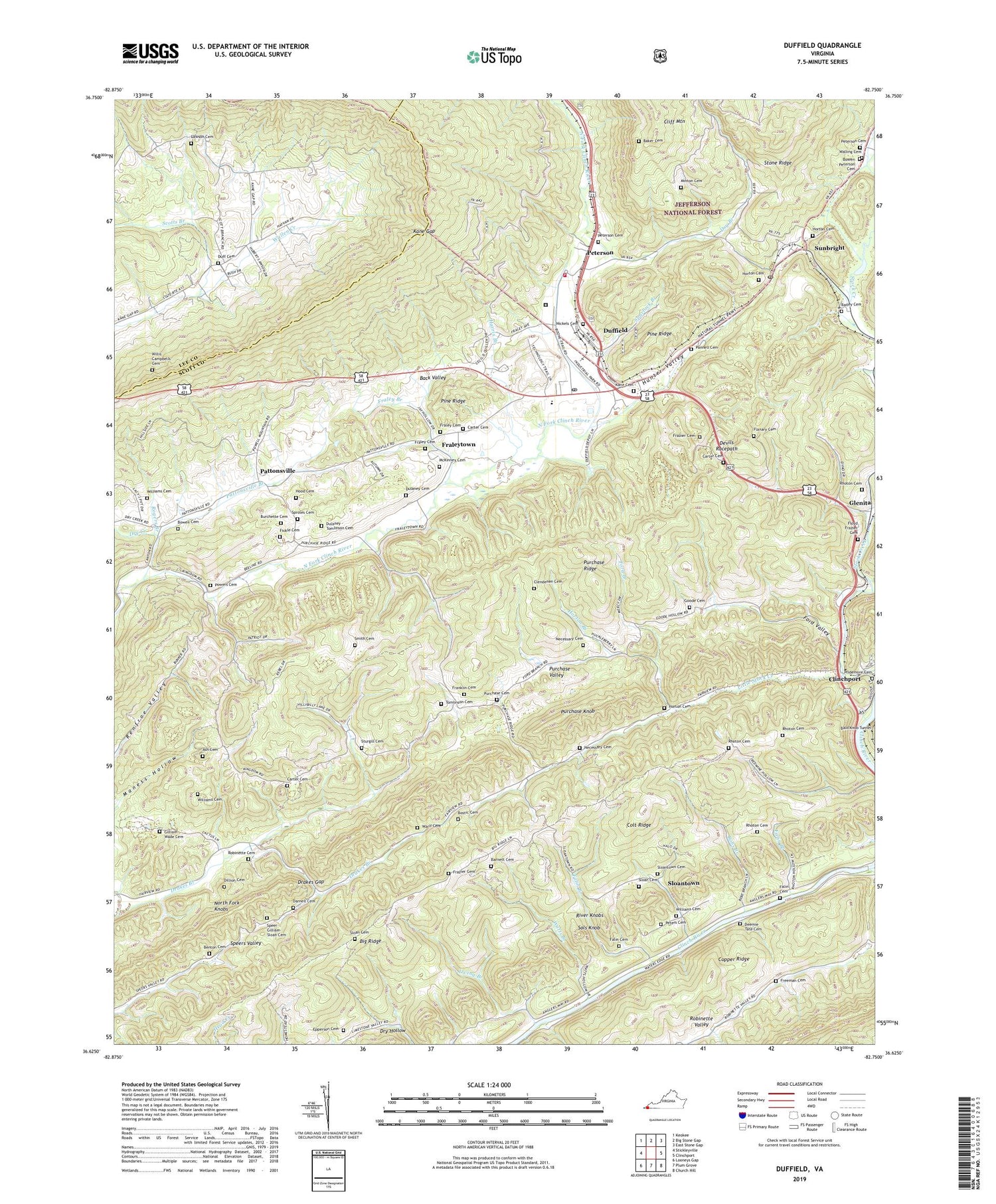 Duffield Virginia US Topo Map Image