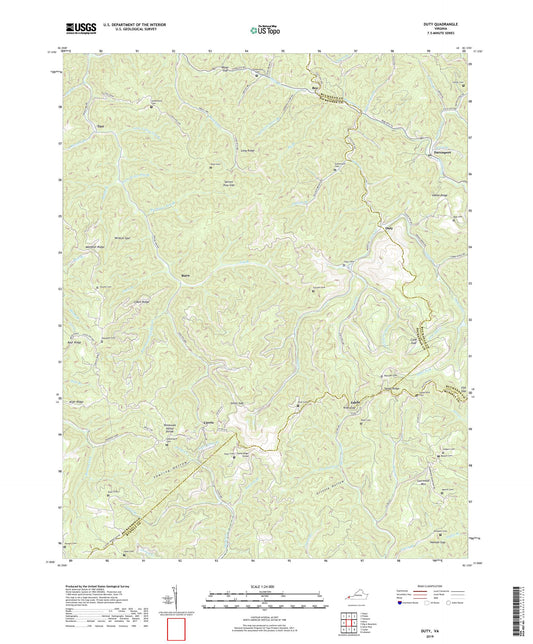 Duty Virginia US Topo Map Image
