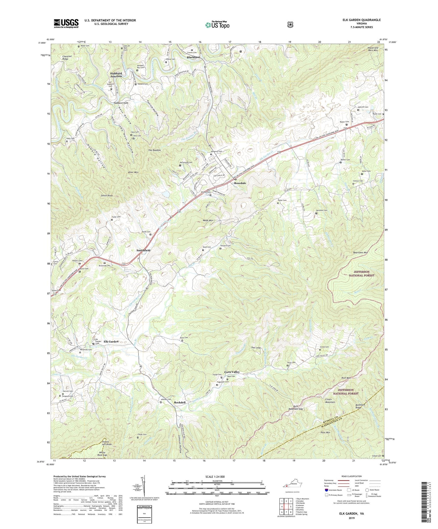 Elk Garden Virginia US Topo Map Image