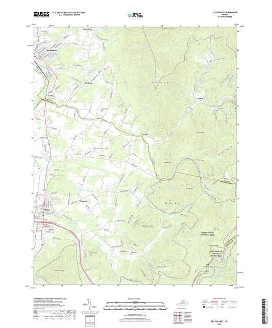 Elkton East Virginia US Topo Map Image