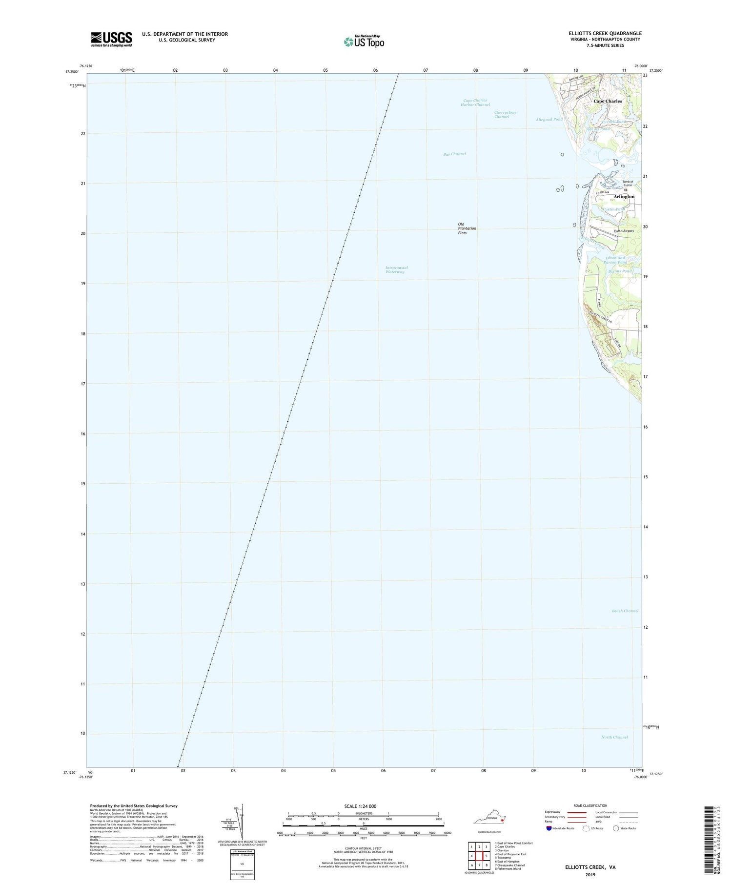 Elliotts Creek Virginia US Topo Map Image