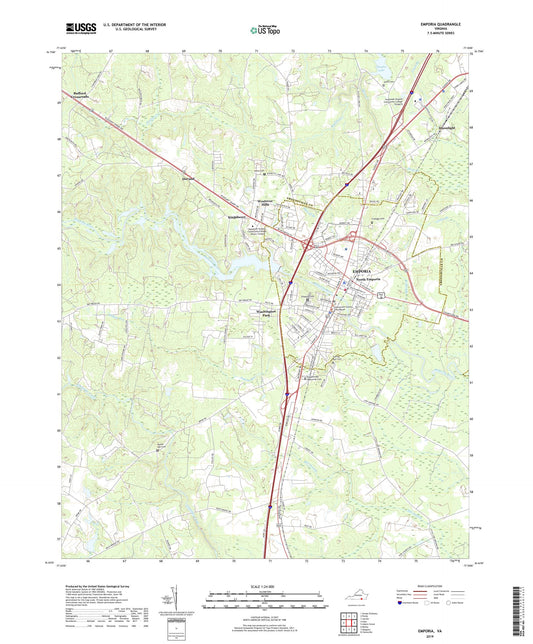 Emporia Virginia US Topo Map Image