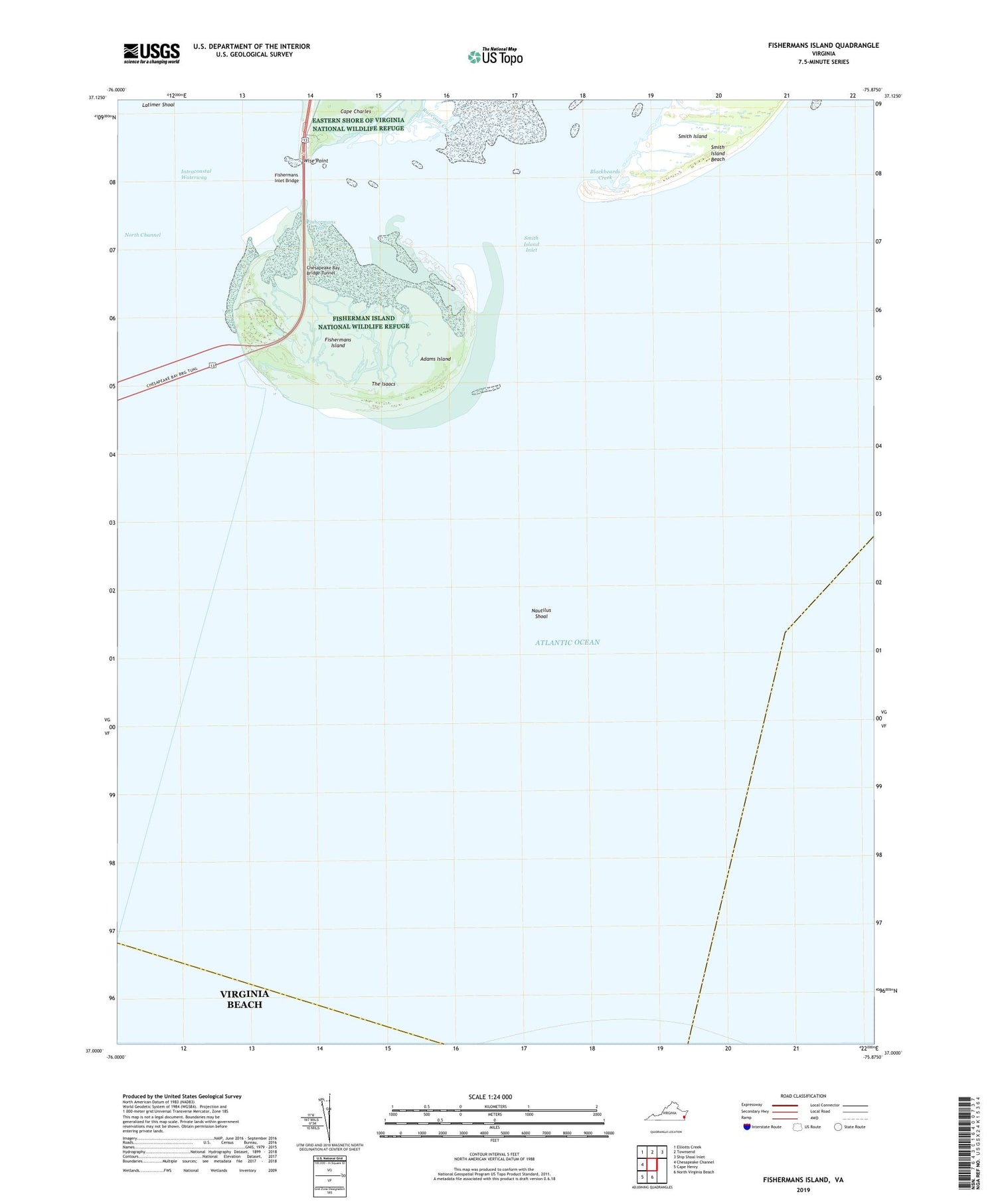 Fishermans Island Virginia US Topo Map Image