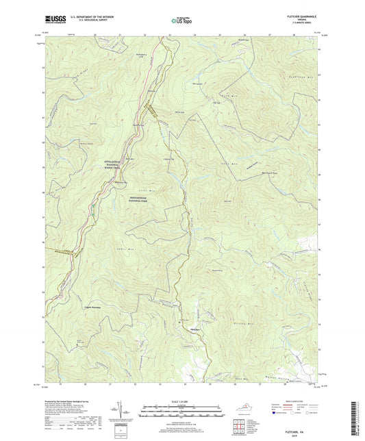 Fletcher Virginia US Topo Map Image