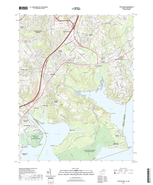 Fort Belvoir Virginia US Topo Map Image