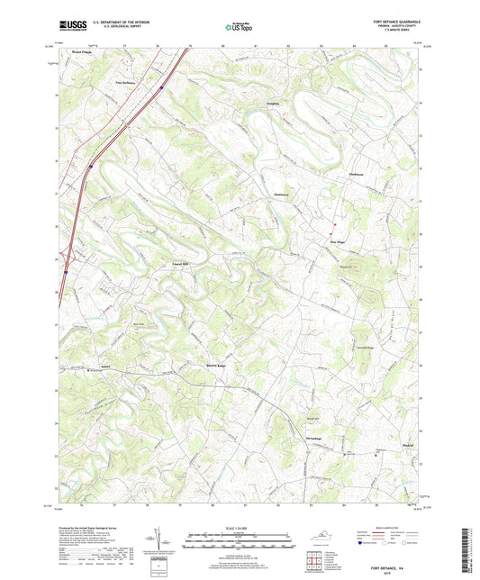 Fort Defiance Virginia US Topo Map Image