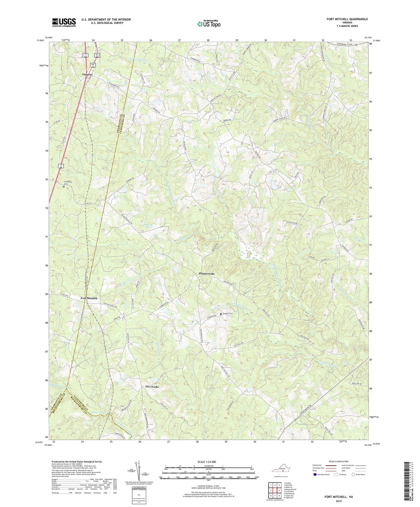 Fort Mitchell Virginia US Topo Map Image