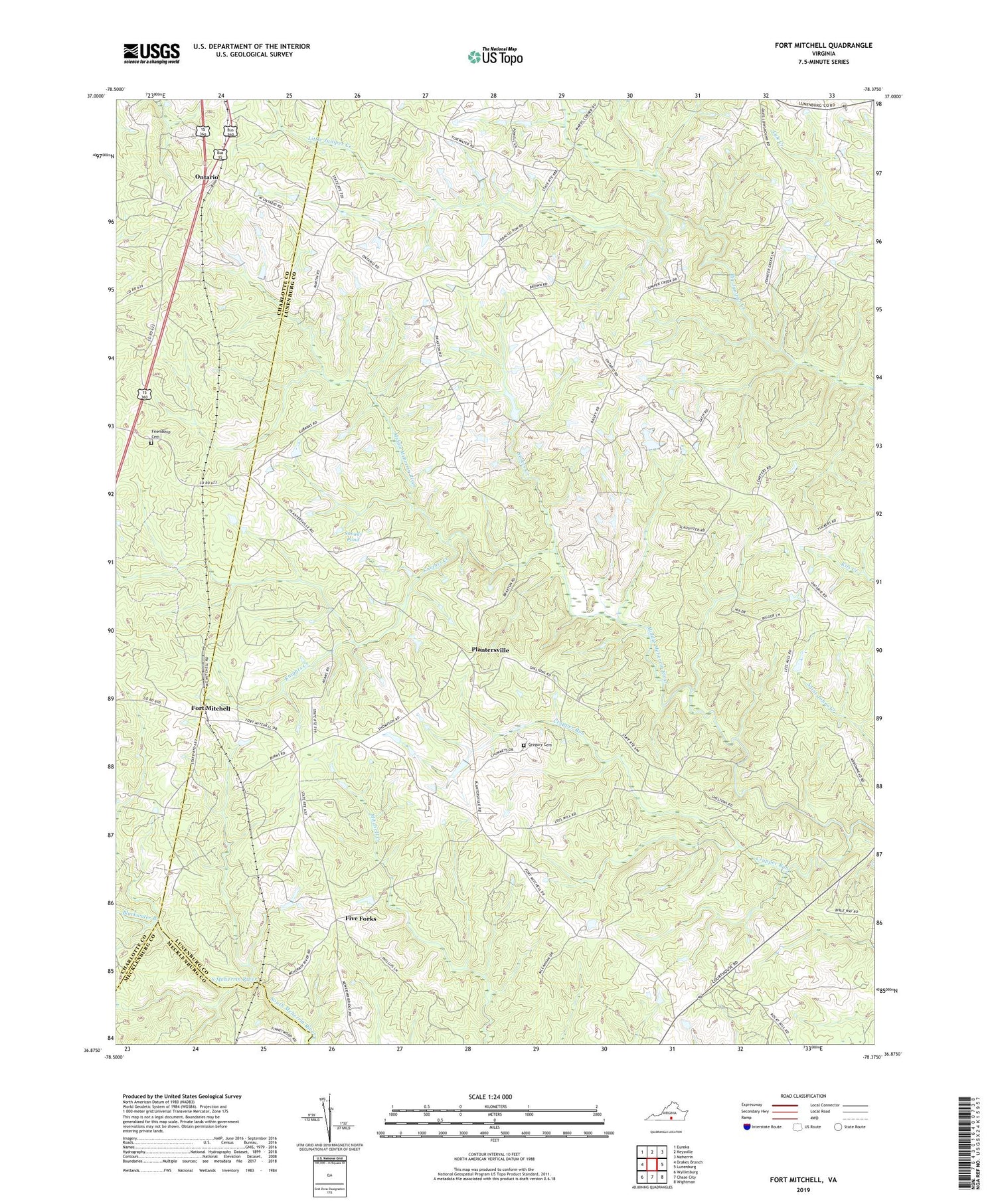 Fort Mitchell Virginia US Topo Map Image