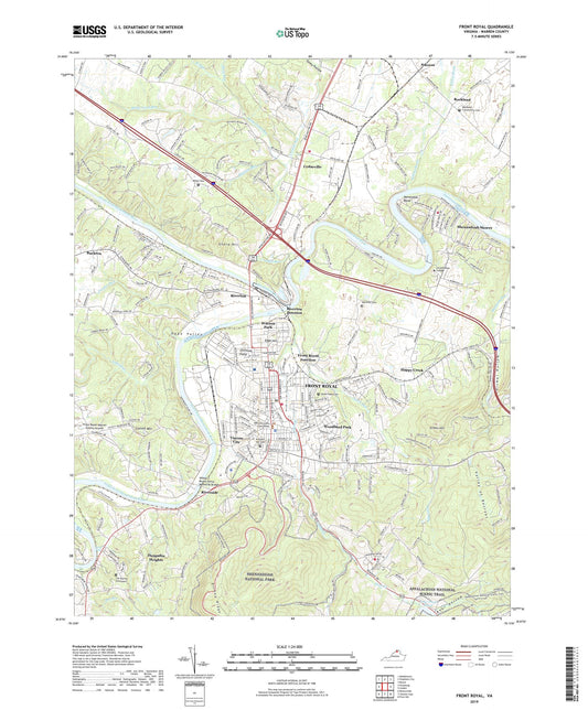 Front Royal Virginia US Topo Map Image