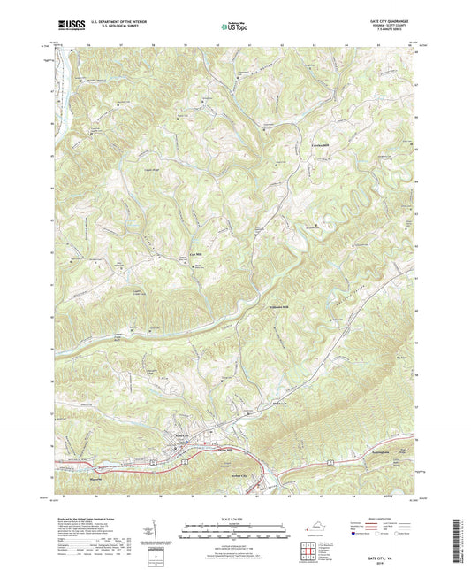 Gate City Virginia US Topo Map Image