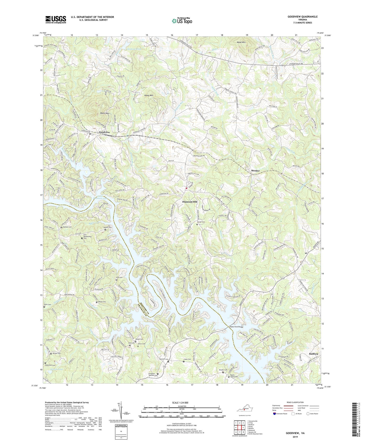 Goodview Virginia US Topo Map Image