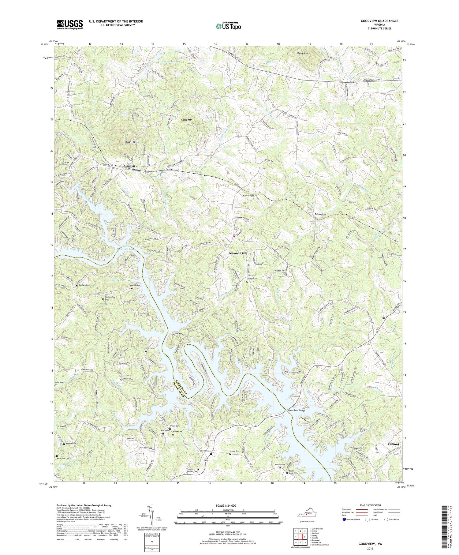 Goodview Virginia US Topo Map Image