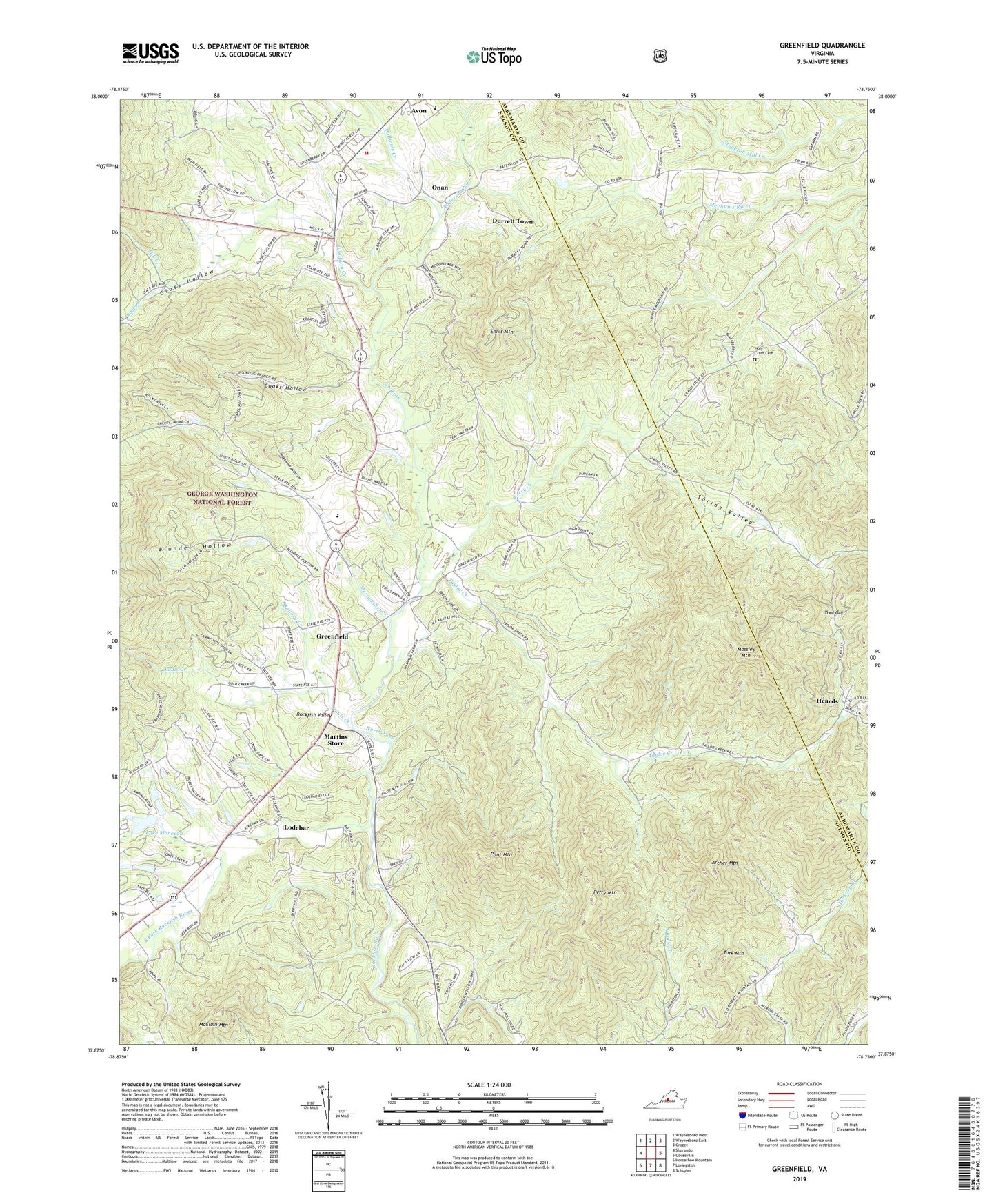 Greenfield Virginia US Topo Map Image