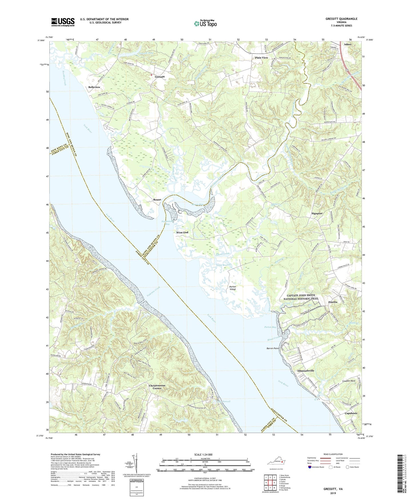 Gressitt Virginia US Topo Map Image