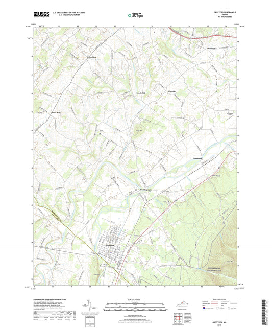 Grottoes Virginia US Topo Map Image