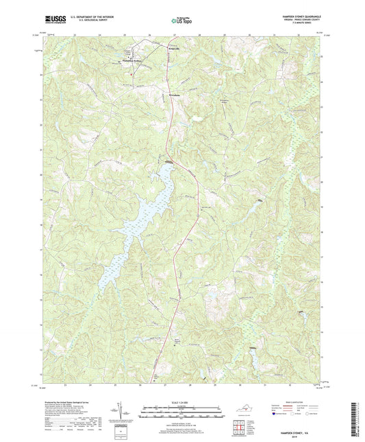 Hampden Sydney Virginia US Topo Map Image
