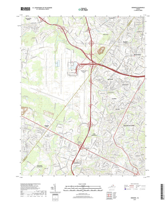 Herndon Virginia US Topo Map Image