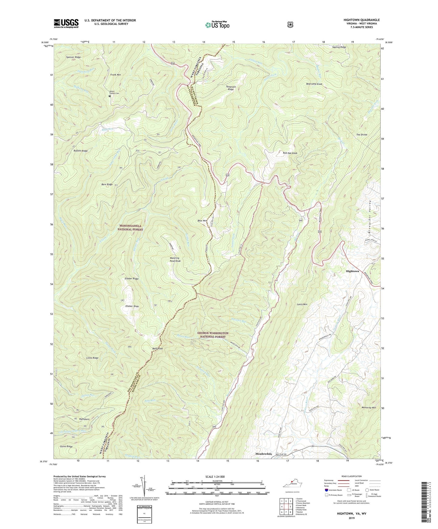 Hightown Virginia US Topo Map Image