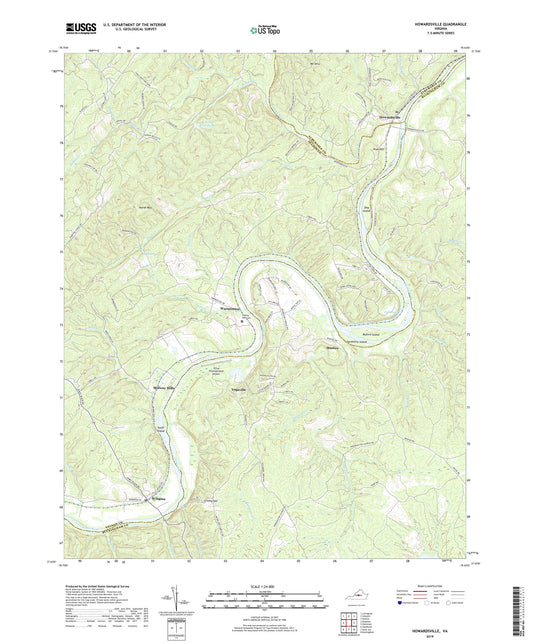 Howardsville Virginia US Topo Map Image