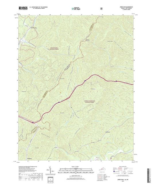 Jerrys Run Virginia US Topo Map Image