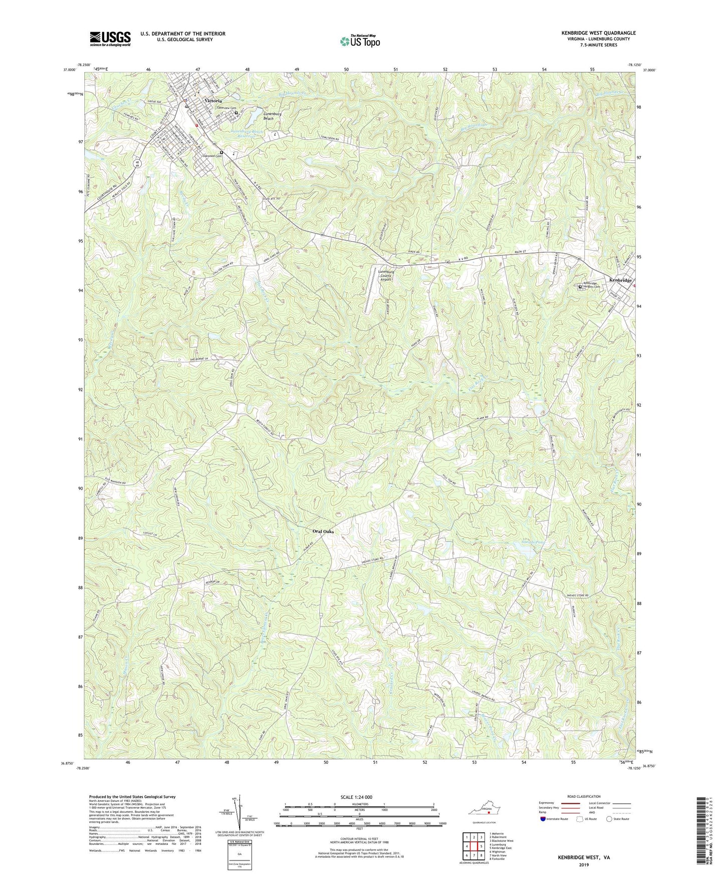 Kenbridge West Virginia US Topo Map Image