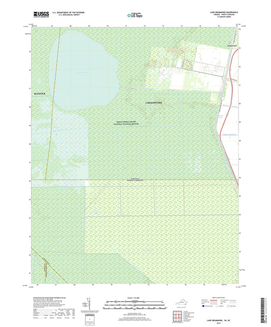Lake Drummond Virginia US Topo Map Image