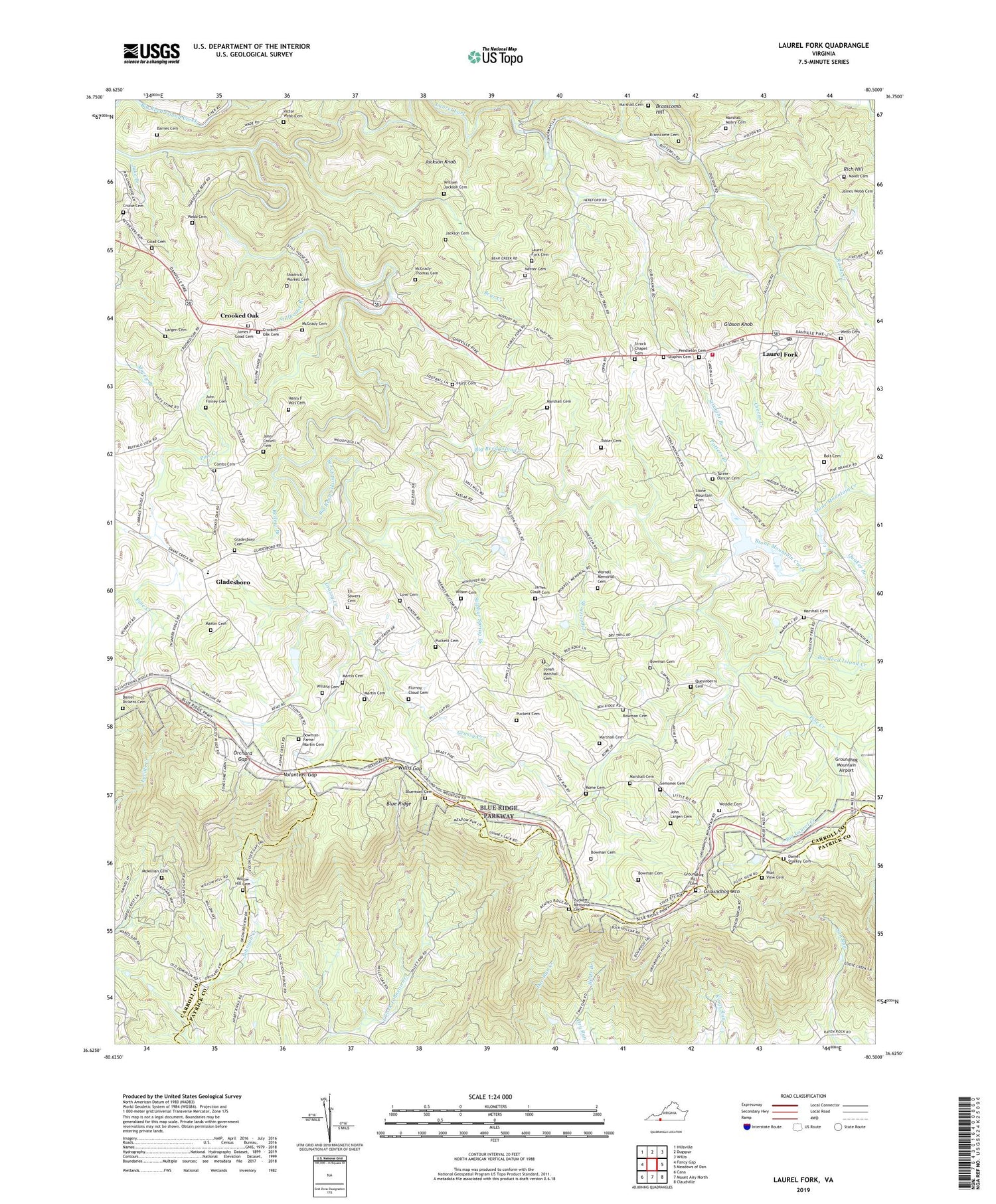 Laurel Fork Virginia US Topo Map Image
