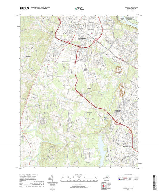 Leesburg Virginia US Topo Map Image