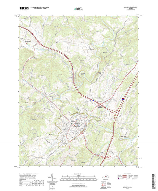 Lexington Virginia US Topo Map Image