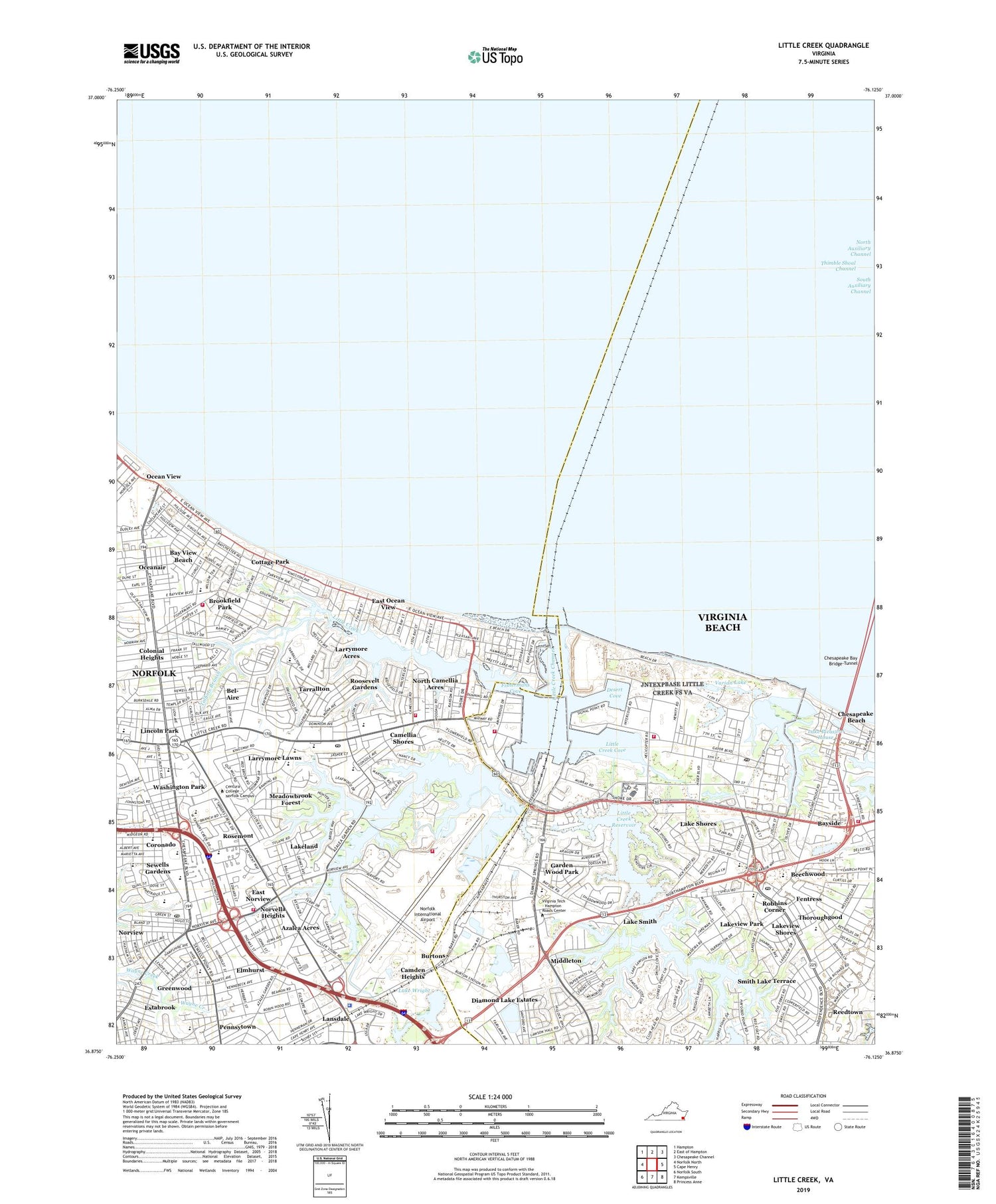 Little Creek Virginia US Topo Map Image