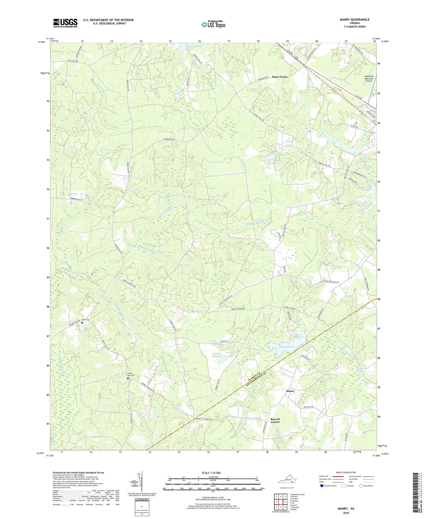 Manry Virginia US Topo Map Image