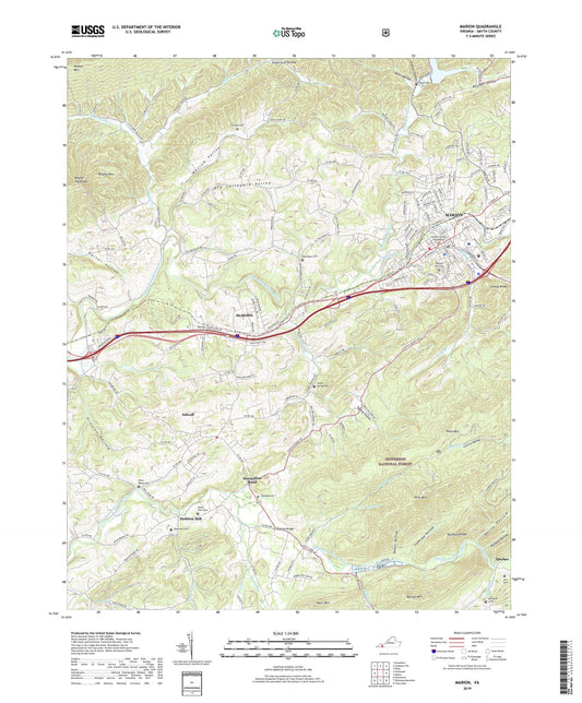 Marion Virginia US Topo Map Image