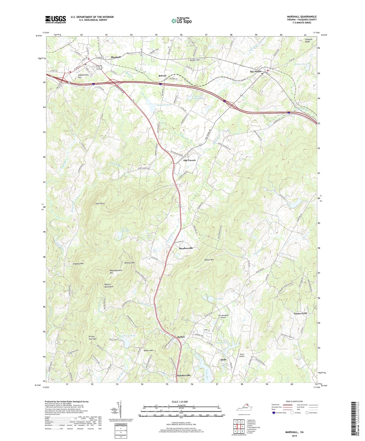 Marshall Virginia US Topo Map Image