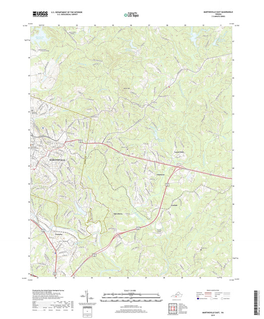 Martinsville East Virginia US Topo Map Image