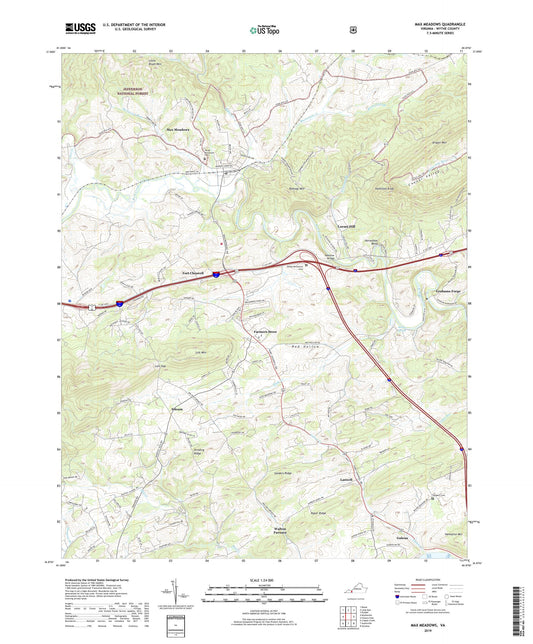 Max Meadows Virginia US Topo Map Image