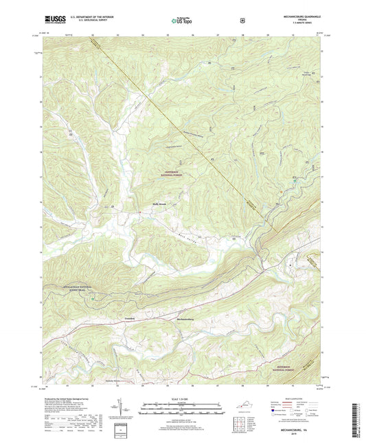 Mechanicsburg Virginia US Topo Map Image